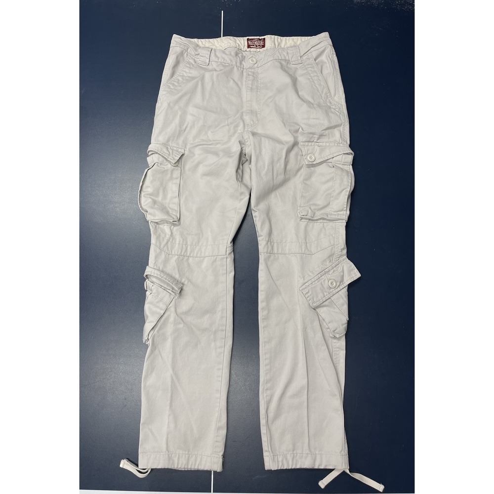 Matchstick Mens Cargo Pants Light Gray Size 38 Cotton Casual Retro Style